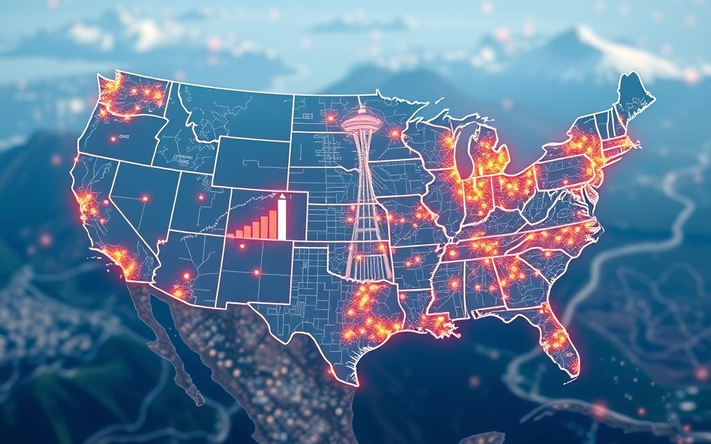 US tech cities growth map